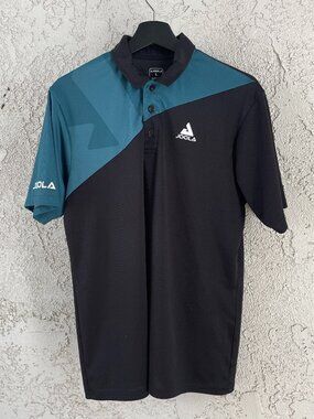 JOOLA Zephir Performance Polo Shirt Black Teal Large